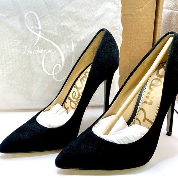 Sam Edelman Shoes - Sam Edelman HAZEL POINTED TOE PUMP - Black Suede 6M